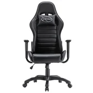 Fotele gamingowe - vidaXL Fotel gamingowy, czarny, sztuczna skóra - miniaturka - grafika 1