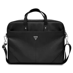 Torba na laptopa GUESS Saffiano Triangle Logo 16 cali Czarny - Torby na laptopy - miniaturka - grafika 1