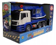 Samochody i pojazdy dla dzieci - Duża ciężarówka 30cm dźwig dźwięki napęd frykcyjny światła zabawka model - miniaturka - grafika 1