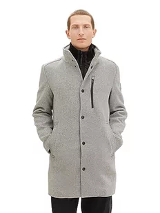 TOM TAILOR męski płaszcz wełniany, 30507 - Light Stone Grey Wool Twill, M - Płaszcze męskie - miniaturka - grafika 1