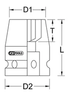 Akcesoria do elektronarzędzi - KS Tools 1/2"", odporność na uderzenia schraubernu$154 12 MM krótkie wykonanie 515.1012 - miniaturka - grafika 1