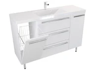Szafki łazienkowe - Szafka Stojąca Z Umywalką ATH 120 cm KD - Biały Mat - Uchwyty Chromowane - miniaturka - grafika 1