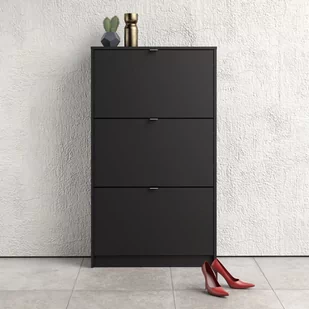 Szafka na buty TVILUM Roma 3D, czarna, 24x70x162 cm - Szafki na buty - miniaturka - grafika 1