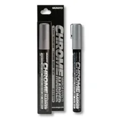 Markery permanentne - Mungyo Marker chromowy 4,5mm srebrny - miniaturka - grafika 1