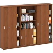 Zestawy mebli biurowych - B2B Partner Zestaw szaf MIRELLI, Typ IX - czereśnia 437574 - miniaturka - grafika 1