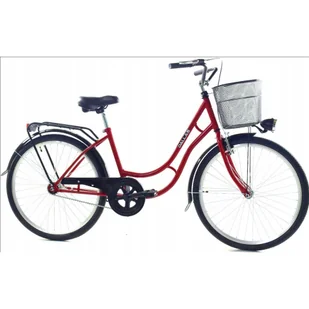 Rower Dallas Retro 26" 1spd - bordowy z koszem - Rowery - miniaturka - grafika 1