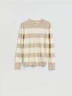 Swetry męskie - Reserved - Sweter z wełny merino - beżowy - miniaturka - grafika 1