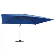 Parasole ogrodowe - vidaXL Parasol z LED i aluminiowym słupkiem 400x300 cm lazurowy 47009 - miniaturka - grafika 1