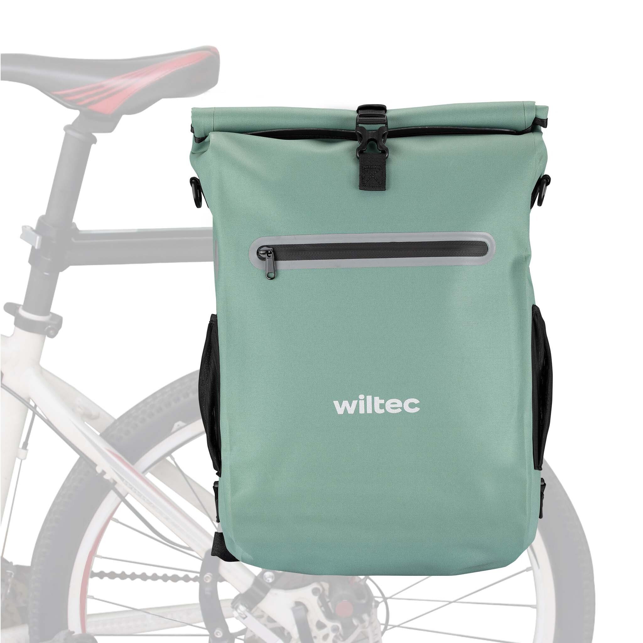 Torba rowerowa Wiltec zielona, plecak rowerowy 20 l, torba bagażowa z przegrodą na laptopa, wodoodporna torba rowerowa