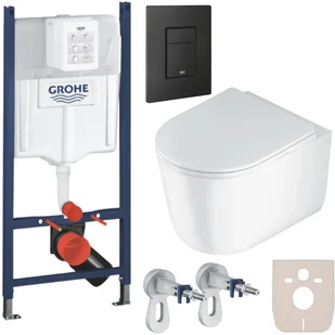 Grohe Rapid SL Zestaw WC stelaż przycisk Skate czarny mat wsporniki uszczelka - Stelaże i zestawy podtynkowe do WC - miniaturka - grafika 1