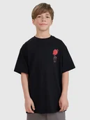 Koszulki dla chłopców - 4F T-shirt oversize z nadrukiem chłopięcy - czarny 122 (6-7 lat) - miniaturka - grafika 1