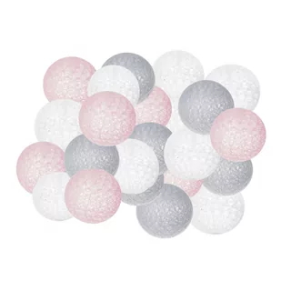 Lampki dekoracyjne cotton balls 30 LED 30 kul różowe szare CL0061 - Oświetlenie świąteczne - miniaturka - grafika 1