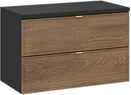 Szafki łazienkowe - Szafka pod umywalkę nablatową TALIA CASELLA 2S 80cm dąb casella/czarny mat z blatem COMAD - miniaturka - grafika 1