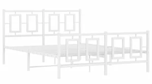 Białe metalowe łóżko małżeńskie w stylu loft 160x200 cm - Nelora - Łóżka - miniaturka - grafika 1