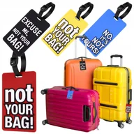 Akcesoria podróżnicze - 4x ETYKIETY BAGAŻOWE ZAWIESZKI DO WALIZEK PODRÓŻ KARTA INFORMACYJNA ZESTAW - miniaturka - grafika 1