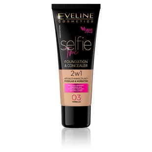 Eveline Selfie Time Kryjąco-nawilżający podkład i korektor 03 Vanilla 30ml 46584-uniw - Podkłady do twarzy - miniaturka - grafika 1