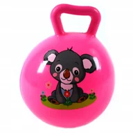 Zabawki sensoryczne - GUMOWA PIŁKA DLA DZIECI Z RĄCZKĄ OGRODOWA SZKOLNA 10CM RÓŻNE KOLORY - miniaturka - grafika 1