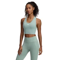 Bielizna sportowa damska - Biustonosz treningowy Under Armour Vanish Seamless Mid Bra - zielony - miniaturka - grafika 1