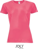 Koszulki i topy damskie - SOLS Damska koszulka sportowa Raglan 01159 Różowy Neon Coral XS - miniaturka - grafika 1