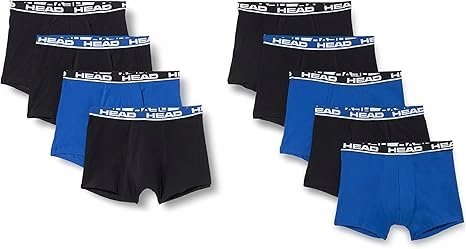 HEAD BOKSERKI MĘSKIE WIELOPAK CZARNE NIEBIESKIE BAWEŁNIANE 9PAK L JQA
