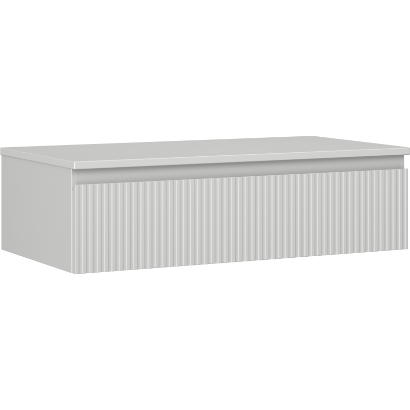 Mexen Rivel szafka łazienkowa podumywalkowa 90 cm z blatem, 1 szuflada, ryflowana , szara mat - 91A20-09023-1-BFC62