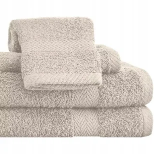 Komplet 4 ręcznik kąpielowe Piruu 2x70x140 2x50x100 bawełna frotte kremowe - Ręczniki - miniaturka - grafika 1