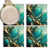 Gadżety dla niej i dla niego - Zestaw Podkładki Szklane pod Kubek 4 Szt Mix Wzory - miniaturka - grafika 1