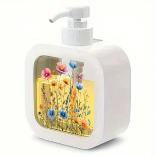 TEMU 1 szt. Butelka z pompką do dozowania w kształcie kwiatowym - Przenośny pojemnik na mydło, balsam lub płyn do mycia - Kompaktowy do kuchni, - Pozostałe akcesoria kosmetyczne - miniaturka - grafika 1