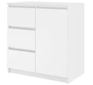 Komody - Komoda 1D3S Szafka 1 Drzwi 3 Szuflady Biała - miniaturka - grafika 1
