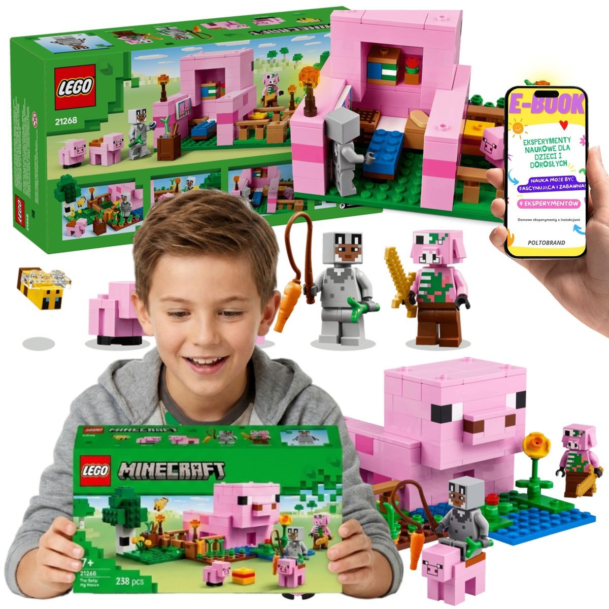 LEGO MINECRAFT 21268 Dom Prosiaczka Domek Świnki Prezent Dla Dziecka + E-BOOK
