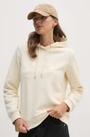 Bluzy damskie - Gant bluza damska kolor beżowy z kapturem gładka - miniaturka - grafika 1