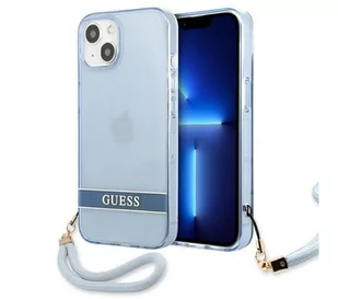 Etui Guess do iPhone 13 mini 5,4" niebieski hardcase Translucent Stap - Etui i futerały do telefonów - miniaturka - grafika 1