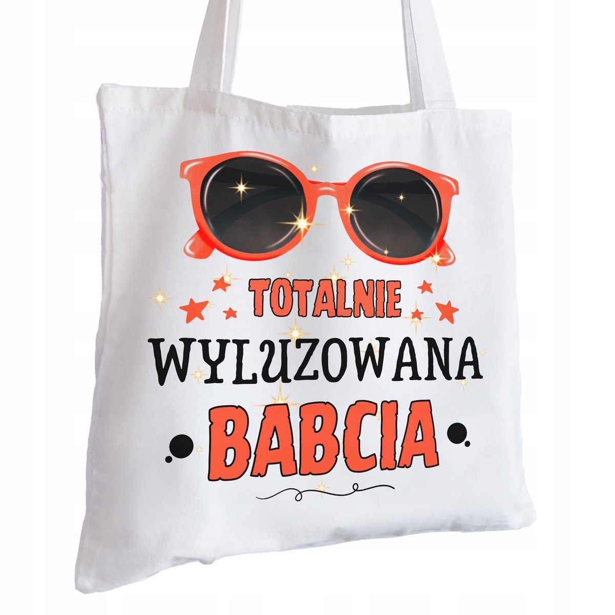 Torba Bawełniana biała dla Babci Na Prezent ekologiczna Trwały Nadruk