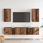 Uchwyty do telewizora - vidaXL Zestaw 4 szafek RTV wiszących z drewna inżynieryjnego - miniaturka - grafika 1