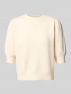 Swetry damskie - Sweter z dzianiny o kroju comfort fit z bufiastymi rękawami model ‘DOFFY’ - miniaturka - grafika 1