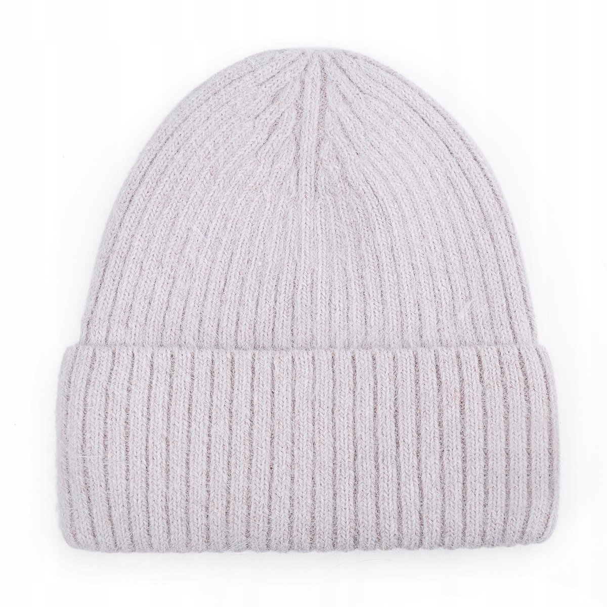 Damska Elegancka Czapka Wełniana Wełna Zimowa Na Zimę 60% Angora Fioletowa