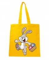 Torby i wózki na zakupy - TORBA ŻÓŁTA NA RAMIĘ ŚWIĄTECZNA WIELKANOC ZAJĄC - miniaturka - grafika 1