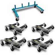 Wózki magazynowe - Wózki z podnośnikiem hydraulicznym 4 sztuki + stojak transportowy - miniaturka - grafika 1