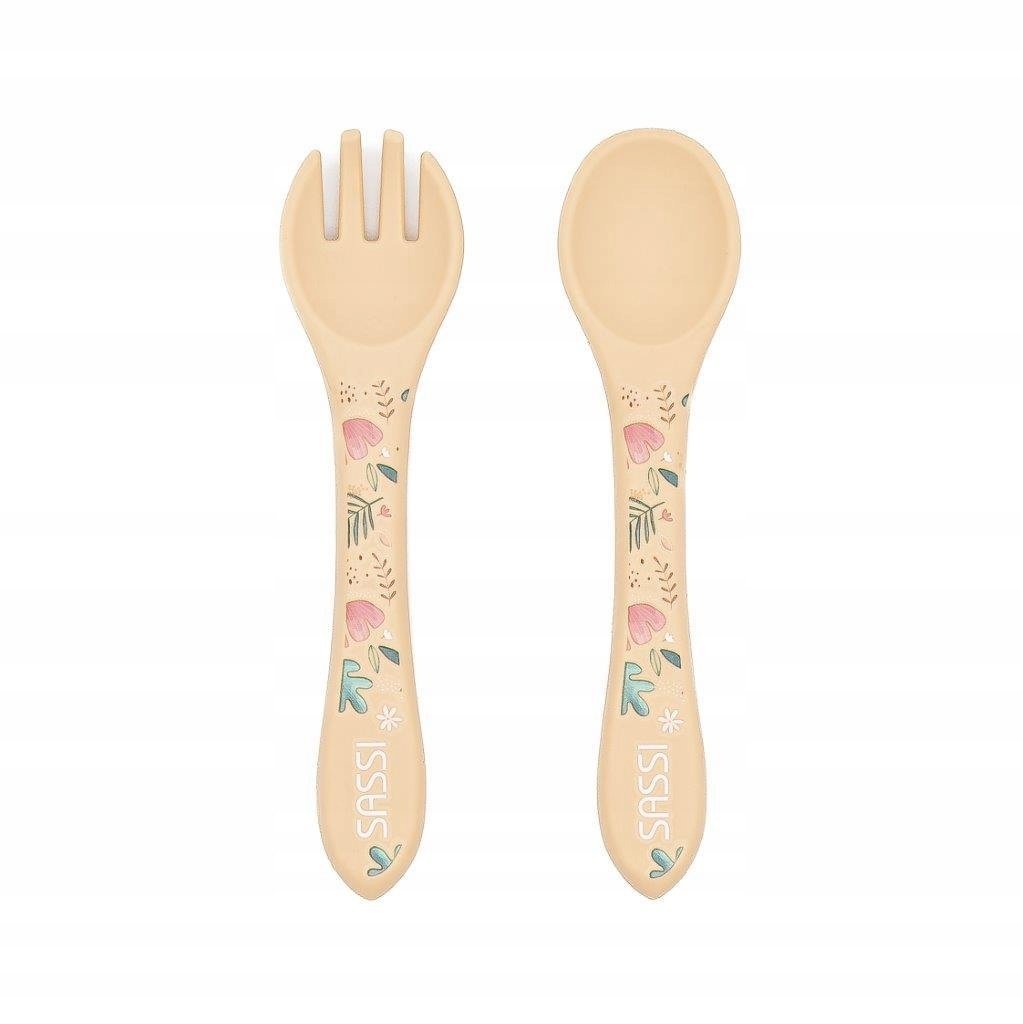 SASSI Sztućce silikonowe dla dzieci zestaw Lisek