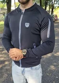 Bluzy męskie - Bluza męska bomberka czarna z zamkiem Furia - miniaturka - grafika 1