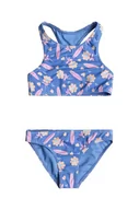 Stroje kąpielowe dla dziewczynek - Roxy dwuczęściowy strój kąpielowy dziecięcy LOREM kolor niebieski - miniaturka - grafika 1