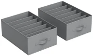 Pudła i pojemniki do przechowywania - Zestaw 2 szarych organizerów z przegrodami R8-T35 - miniaturka - grafika 1