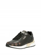 Buty sportowe damskie - Guess buty damskie Moxea czarne z brązowym dodatki złotego 40 - miniaturka - grafika 1