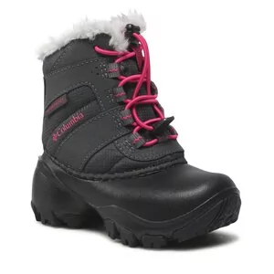 Buty dla dziewczynek - Śniegowce Columbia - Childrens Rope Tow III Waterproof BC1323 Dark Grey/Haute Pink 089 - grafika 1