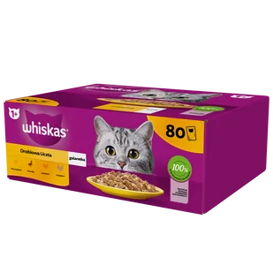 WHISKAS Adult saszetka 80 x 85 g Drobiowa Uczta - mokra karma pełnoporcjowa dla dorosłych kotów, w galaretce (kawałki z: kurczakiem, kaczką, drobiem, indykiem) - Mokra karma dla kotów - miniaturka - grafika 1