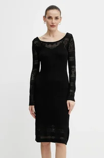 Morgan sukienka RMPIMA kolor czarny midi prosta RMPIMA - Sukienki - miniaturka - grafika 1