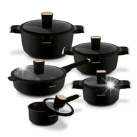 Zestawy garnków i patelni - ZESTAW GARNKÓW INDUKCJA komplet PATELNIA z pokrywką RONDELEK Black Rose - miniaturka - grafika 1