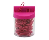 Spinacze i klipsy do papieru - Spinacz W Pojemniku Magnetycznym 28Mm Różowe Tres 100Szt - miniaturka - grafika 1