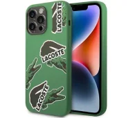 Etui i futerały do telefonów - Lacoste Silicone Allover Pattern do iPhone 14 Pro Max Zielony - miniaturka - grafika 1
