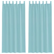 Zasłony - vidaXL Zasłony woalowe z pętelkami 2 szt. Turkusowe 140x225 cm - miniaturka - grafika 1